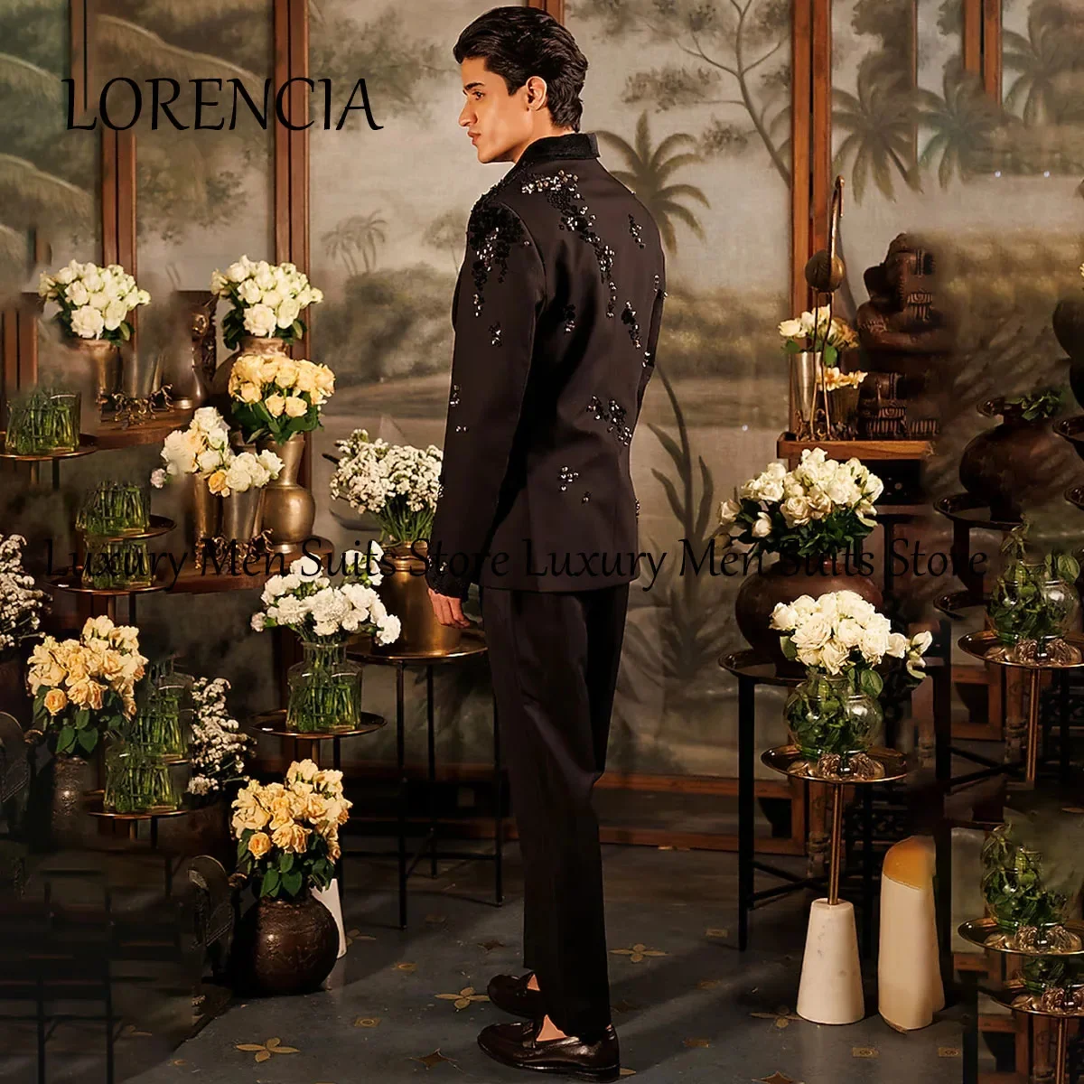 Luxury Embroidered Men Suits Beaded Crystals Groom Groom Tuxedos Customized Male Prom Blazers 2 Pieces Sets Costume Homme
Luxury Embroidered Men Suits Beaded Crystals Groom Groom Tuxedos Customized Male Prom Blazers 2 Pieces Sets Costume Homme