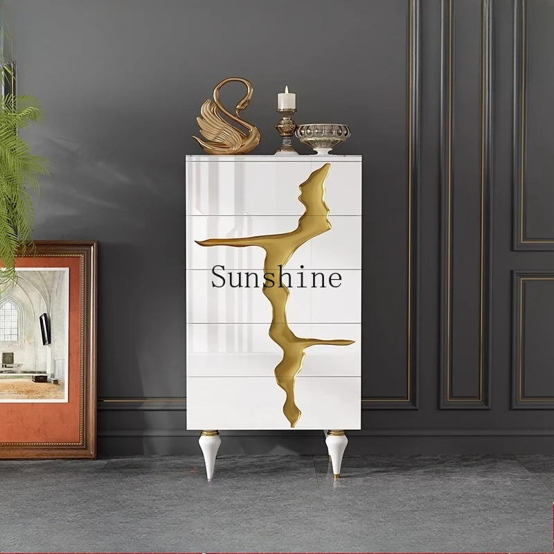 American light luxury household storage drawer cabinet cream wind rock slab solid wood storage chest 
American light luxury household storage drawer cabinet cream wind rock slab solid wood storage chest