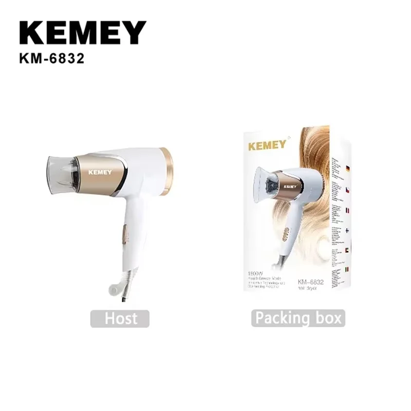 KEMEY KM-6832 Мини-складной фен с тремя уровнями регулировки холодного и горячего воздуха малой мощности
KEMEY KM-6832 Мини-складной фен с тремя уровнями регулировки холодного и горячего воздуха малой мощности