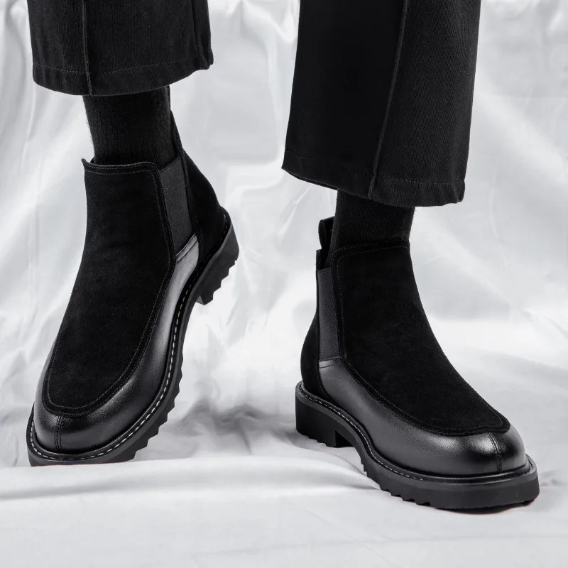 British style mens boots black stylish casual shoes slip-on cow suede leather chelsea boot business office autumn winter botas
British style mens boots black stylish casual shoes slip-on cow suede leather chelsea boot business office autumn winter botas