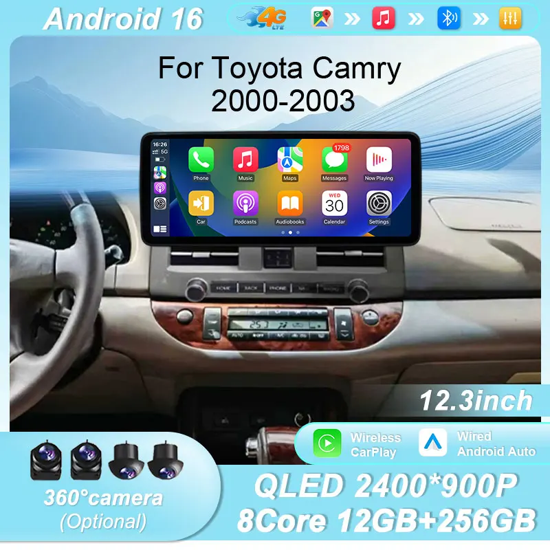 12.3Inch Android 16 Car Multimedia For Toyota Camry 2000-2003 Wireless CarPlay GPS BT WiFi DSP IPS Touch Screen Autoradio Player
12.3Inch Android 16 Car Multimedia For Toyota Camry 2000-2003 Wireless CarPlay GPS BT WiFi DSP IPS Touch Screen Autoradio Player