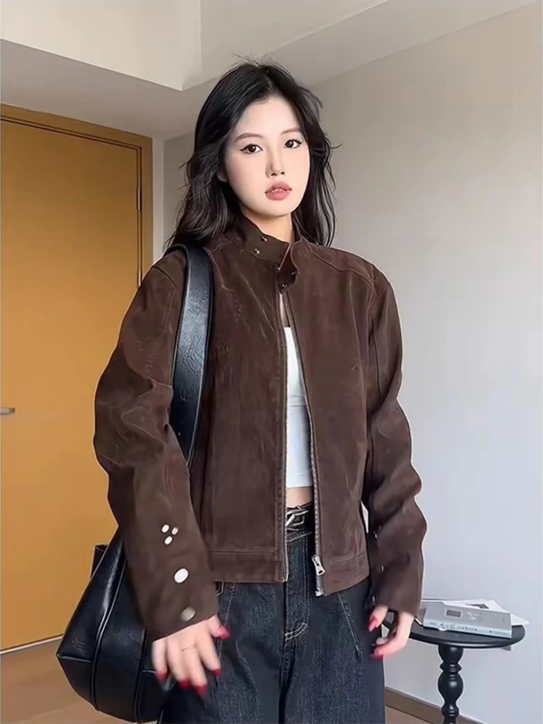 Мужская замшевая куртка-бомбер Harlanon, цвет кофе, осенняя, модная, повседневная, из полиэфирного волокна, на молнии
Мужская замшевая куртка-бомбер Harlanon, цвет кофе, осенняя, модная, повседневная, из полиэфирного волокна, на молнии