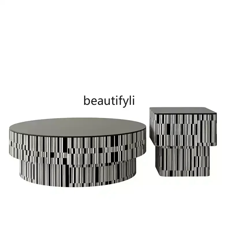 Coffee table living room household light luxury simple modern side table round table glass creative Italian minimalism
Coffee table living room household light luxury simple modern side table round table glass creative Italian minimalism