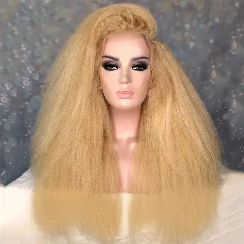 QW Синтетические волосы 613Blonde Kinky Straight 13X4 Парик фронта шнурка для чернокожих женщин Бесклеевое термостойкое волокно Косплей Повседневная одежда
QW Синтетические волосы 613Blonde Kinky Straight 13X4 Парик фронта шнурка для чернокожих женщин Бесклеевое термостойкое волокно Косплей Повседневная одежда