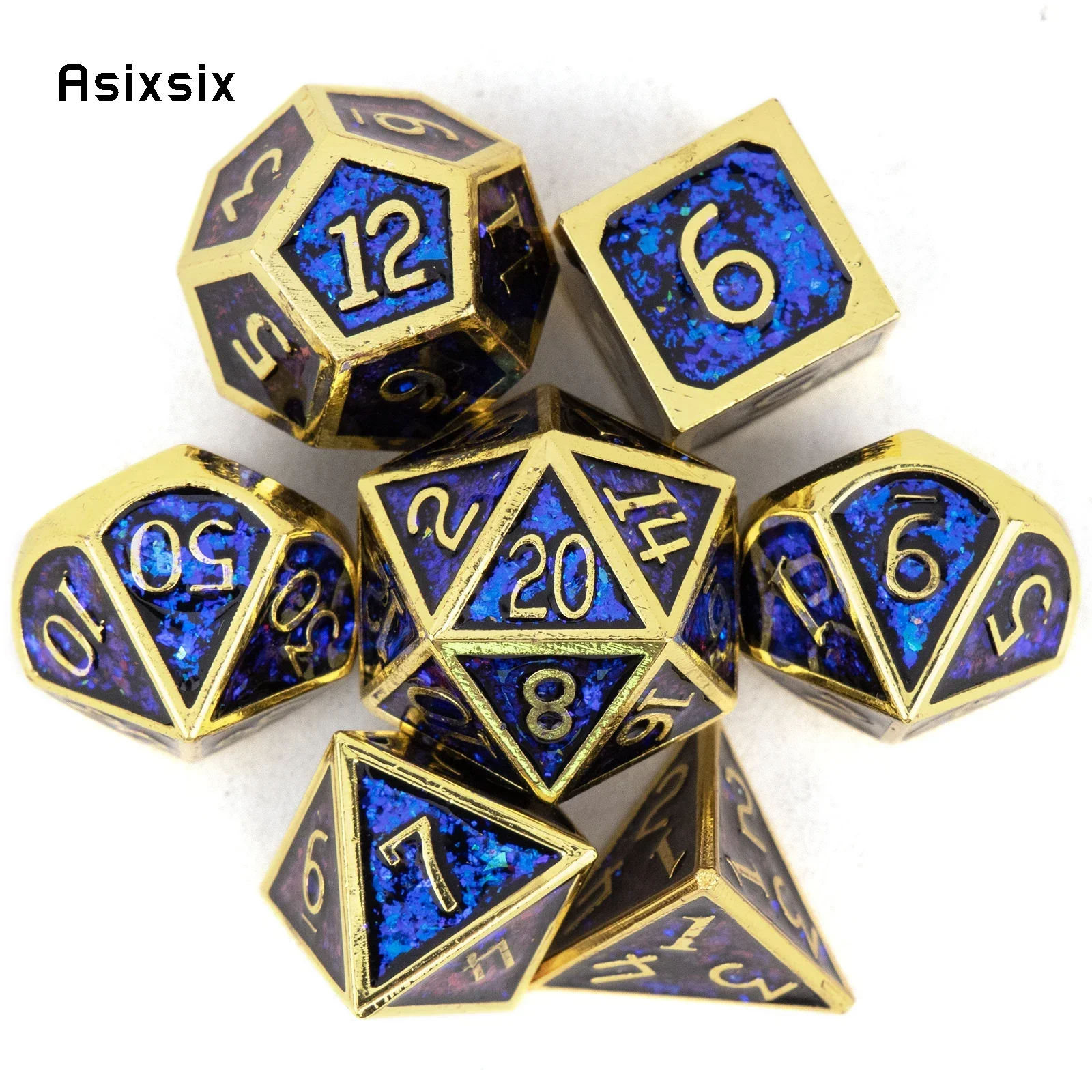 7 Pcs Blue Golden Standard Metal DicePerfect For Rpgs, Board Games, And Card Games.Dice For Games, Dnd Dice Set
7 Pcs Blue Golden Standard Metal DicePerfect For Rpgs, Board Games, And Card Games.Dice For Games, Dnd Dice Set