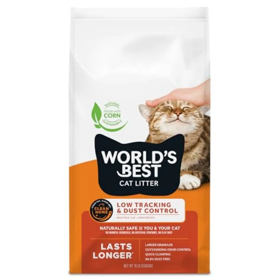 Low Tracking and Dust Control Multiple Cat Unscented 15-Pounds - Natural Ingredients, Quick Clumping, Flushable and Made in USA
Low Tracking and Dust Control Multiple Cat Unscented 15-Pounds - Natural Ingredients, Quick Clumping, Flushable and Made in USA