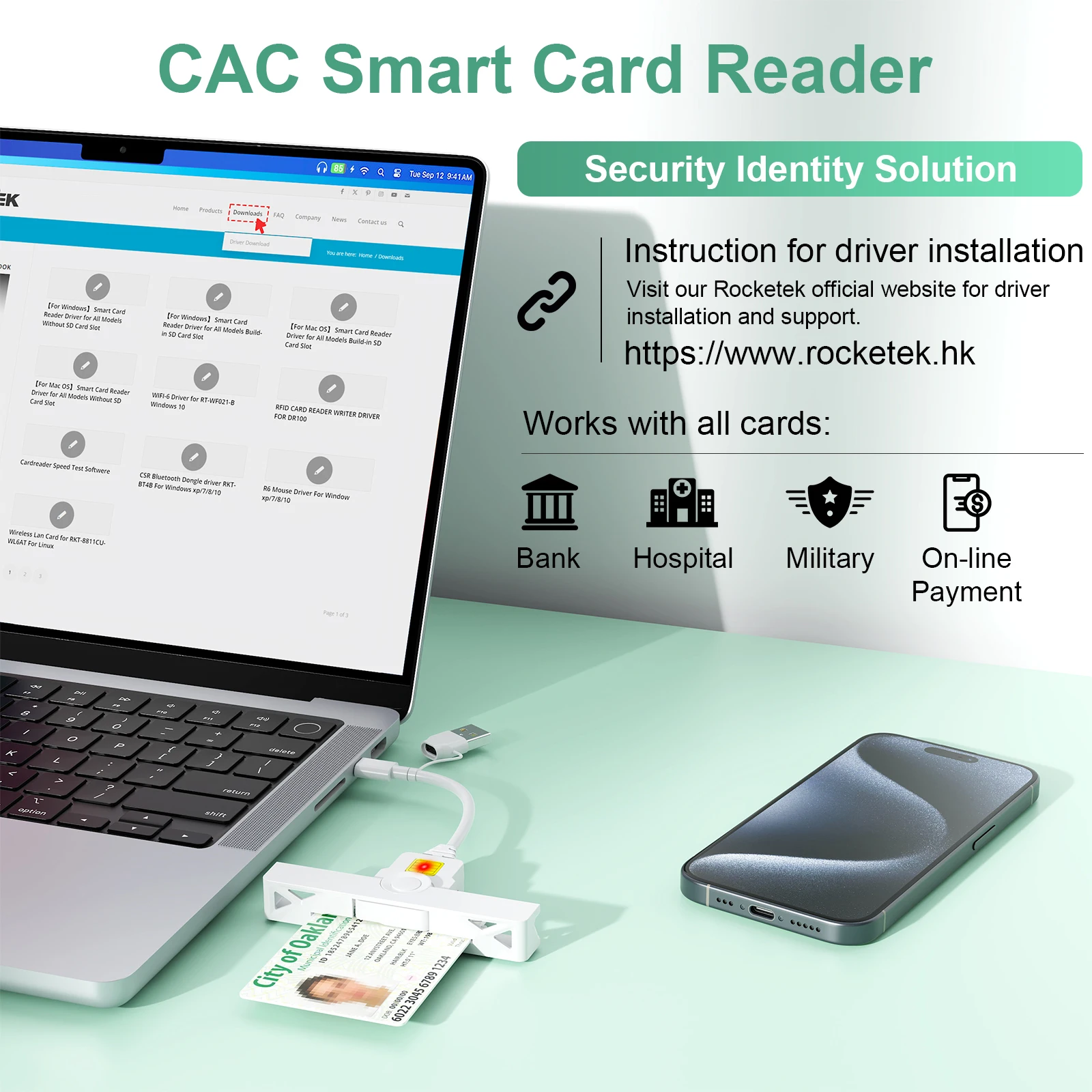 USB-C Fold CAC Reader Smart Common Access Card Reader Folding Tax Payment Cards Readers for Government ID AKO OWA DKO JKo
USB-C Fold CAC Reader Smart Common Access Card Reader Folding Tax Payment Cards Readers for Government ID AKO OWA DKO JKo