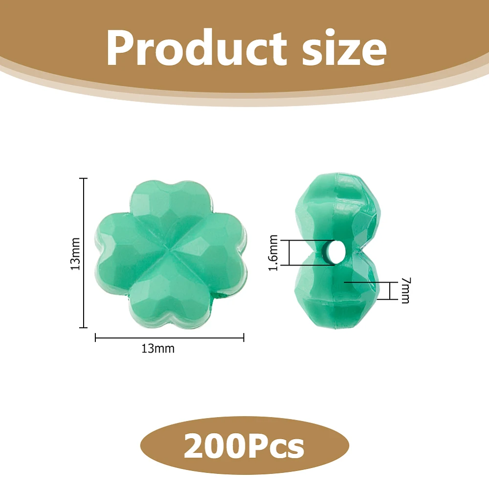 200Pcs Opaque Acrylic Beads Faceted Clover Pale Green 13x13x7mm Hole: 1.6mm
200Pcs Opaque Acrylic Beads Faceted Clover Pale Green 13x13x7mm Hole: 1.6mm