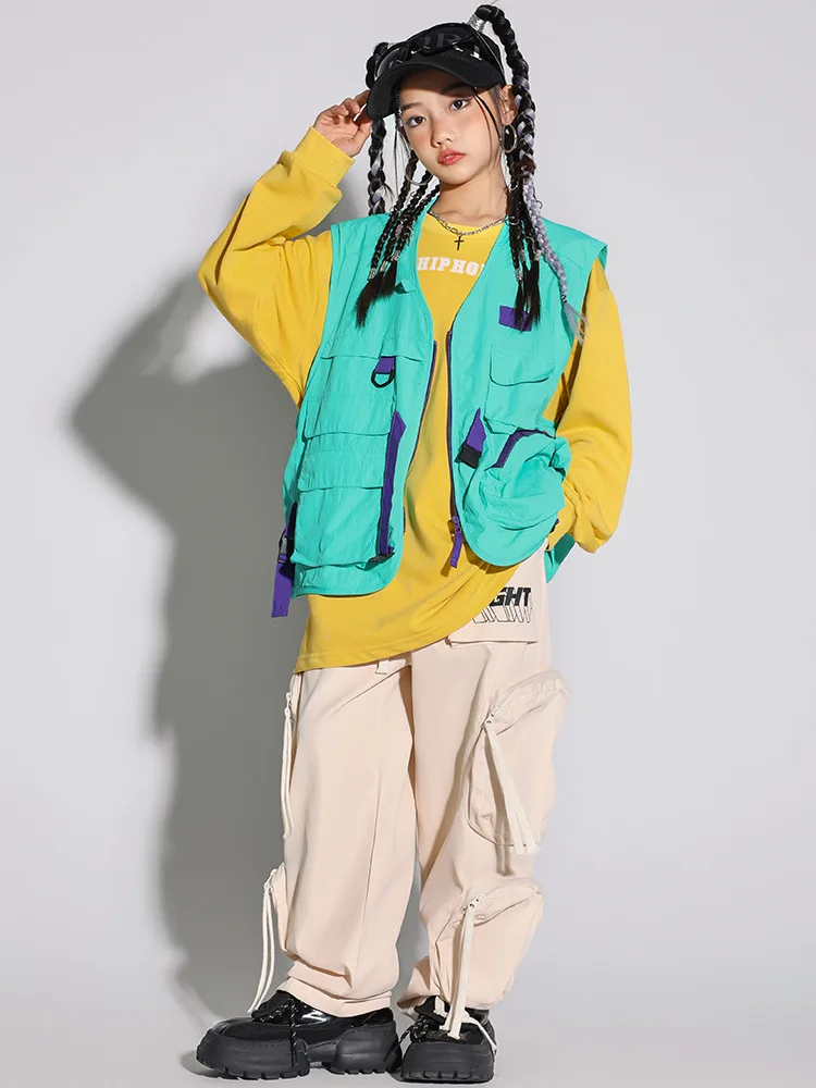 Girl Boy Hip Hop Clothing Blue Sleeveless Jacket Vest Casual Wide Cargo Pants Streetwear For Kid Jazz Dance Costume Clothes
Girl Boy Hip Hop Clothing Blue Sleeveless Jacket Vest Casual Wide Cargo Pants Streetwear For Kid Jazz Dance Costume Clothes