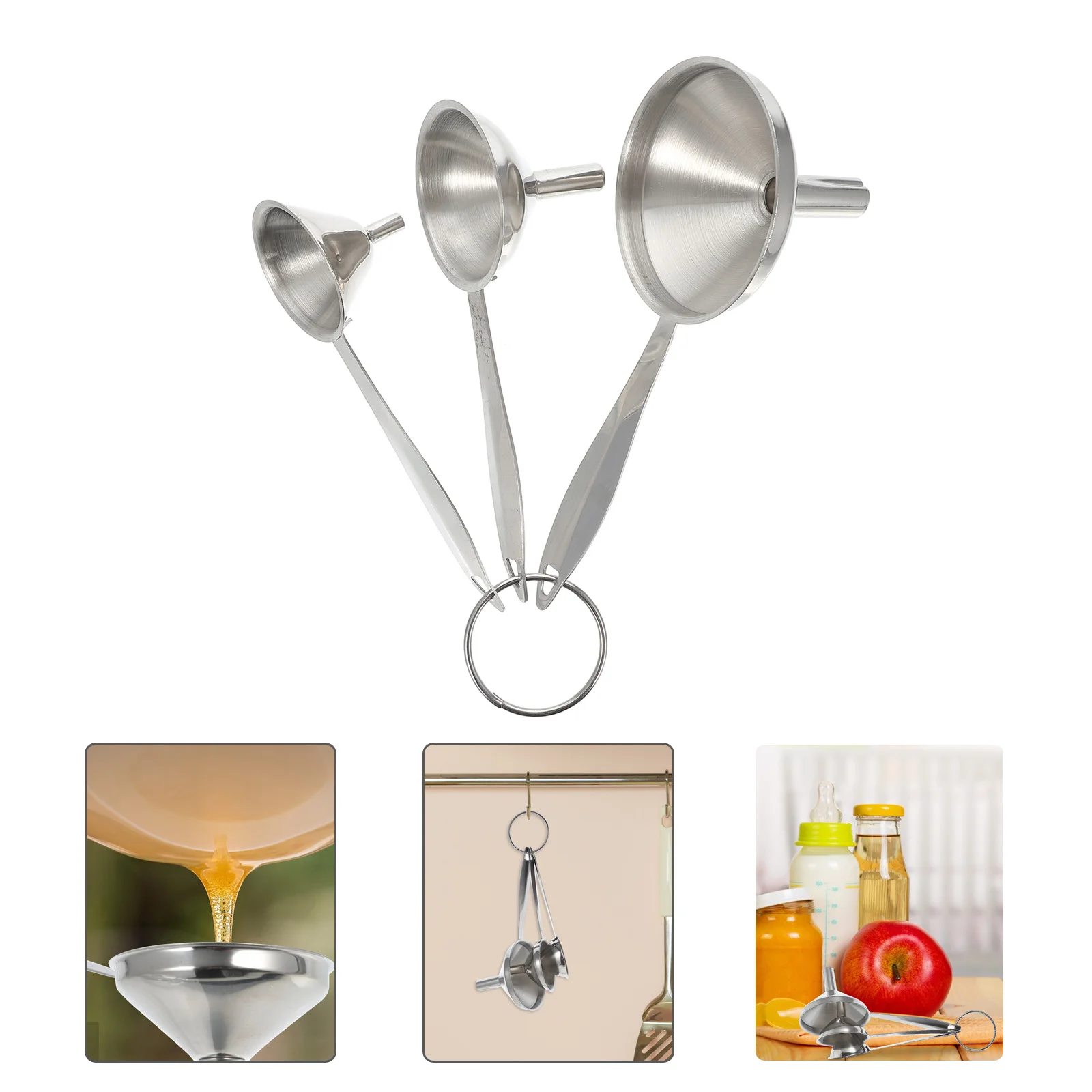 3Pcs Kitchen Funnel Set Stainless Steel Wine Filter Home Use Funnel for Filling Bottles Jars Flasks Tubes Pot
3Pcs Kitchen Funnel Set Stainless Steel Wine Filter Home Use Funnel for Filling Bottles Jars Flasks Tubes Pot