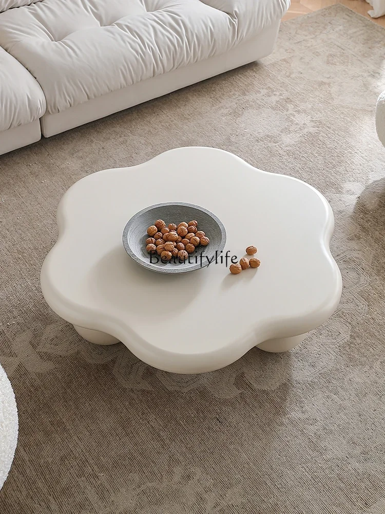 French Cream Style Sunflower Coffee Table Modern Minimalist White Wood Foot round Tea Table
French Cream Style Sunflower Coffee Table Modern Minimalist White Wood Foot round Tea Table