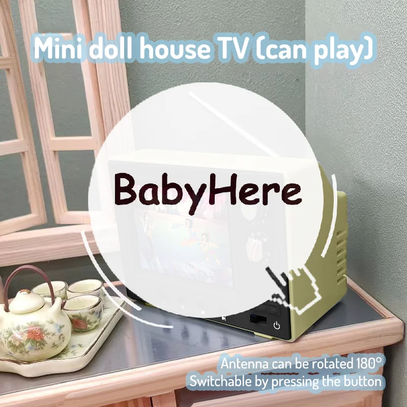 1:12 Dollhouse Miniature TV Playable Video Mini Television Model Living Room Home Appliances Decor Toy Doll House Accessories
1:12 Dollhouse Miniature TV Playable Video Mini Television Model Living Room Home Appliances Decor Toy Doll House Accessories