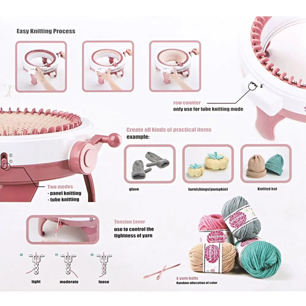 DIY Hand-knitted Scarf Socks lazy artifact sweater hat Knit Loom Knitting Artifact Wool knitting machine Sewing Tool wool loom
DIY Hand-knitted Scarf Socks lazy artifact sweater hat Knit Loom Knitting Artifact Wool knitting machine Sewing Tool wool loom