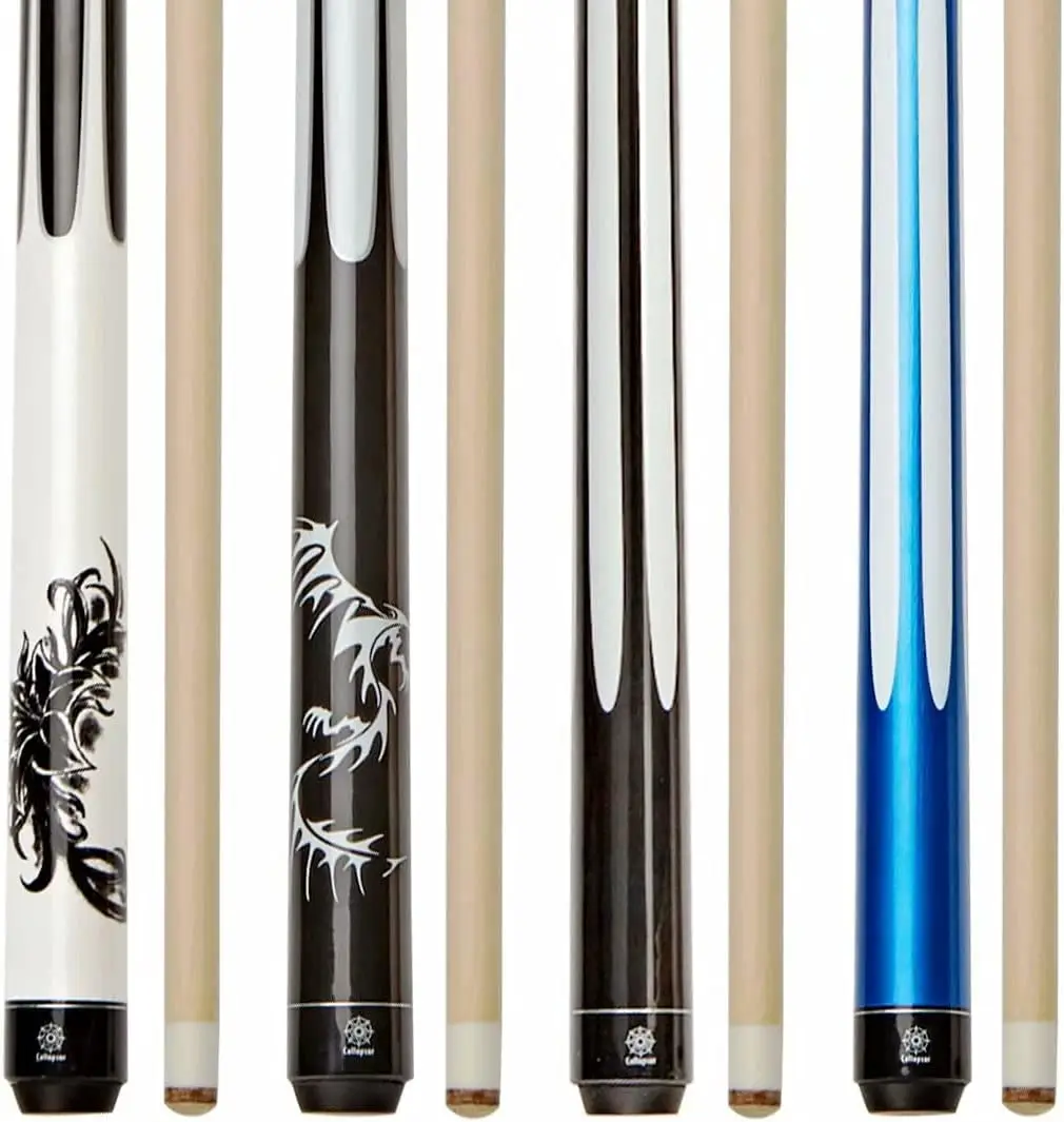 Set of 4 Pool Cues 58 Inch 2-Piece Billiard Cue Sticks 18-21oz
Set of 4 Pool Cues 58 Inch 2-Piece Billiard Cue Sticks 18-21oz