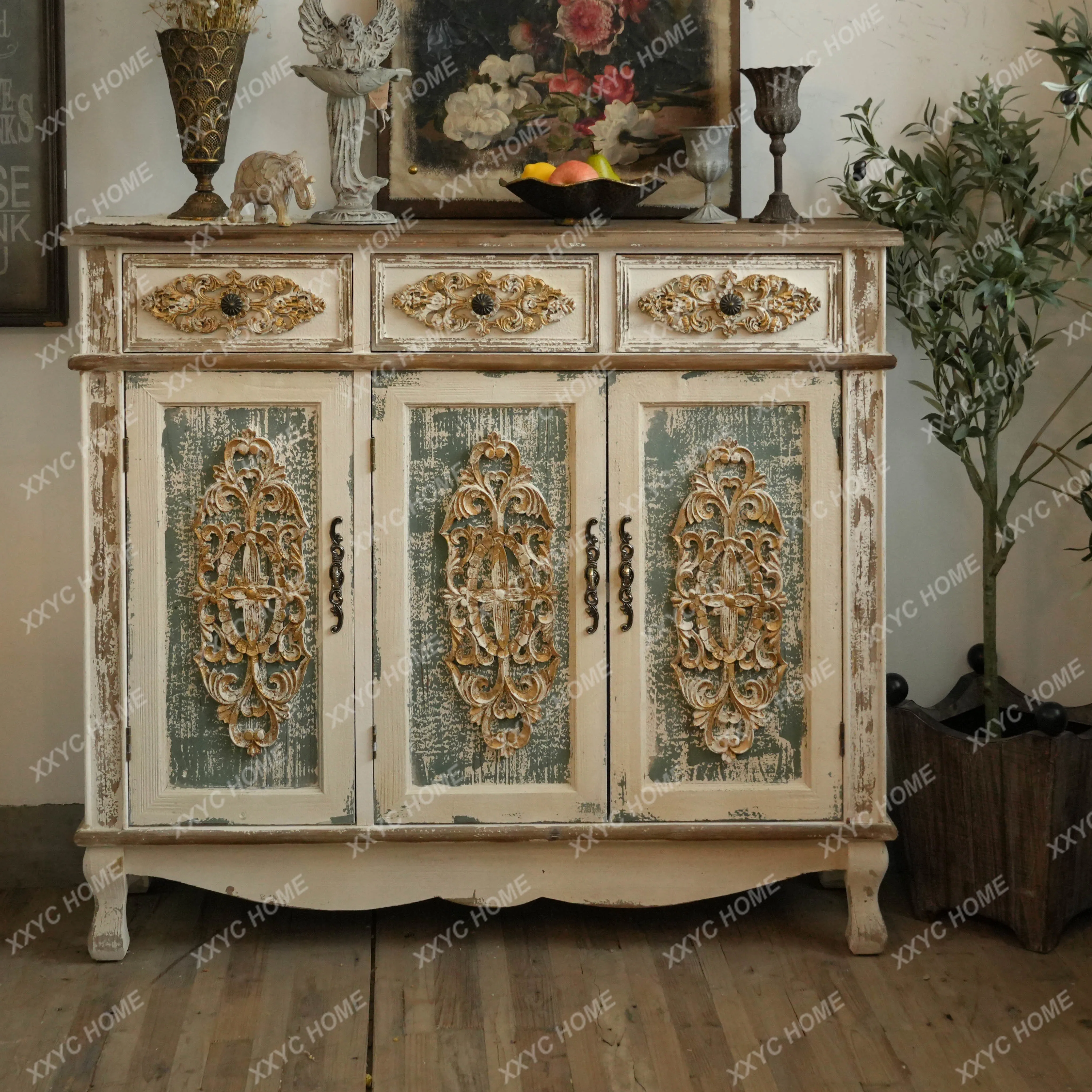 retro carved shoe cabinet living room vintage entrance cabinet large capacity
retro carved shoe cabinet living room vintage entrance cabinet large capacity