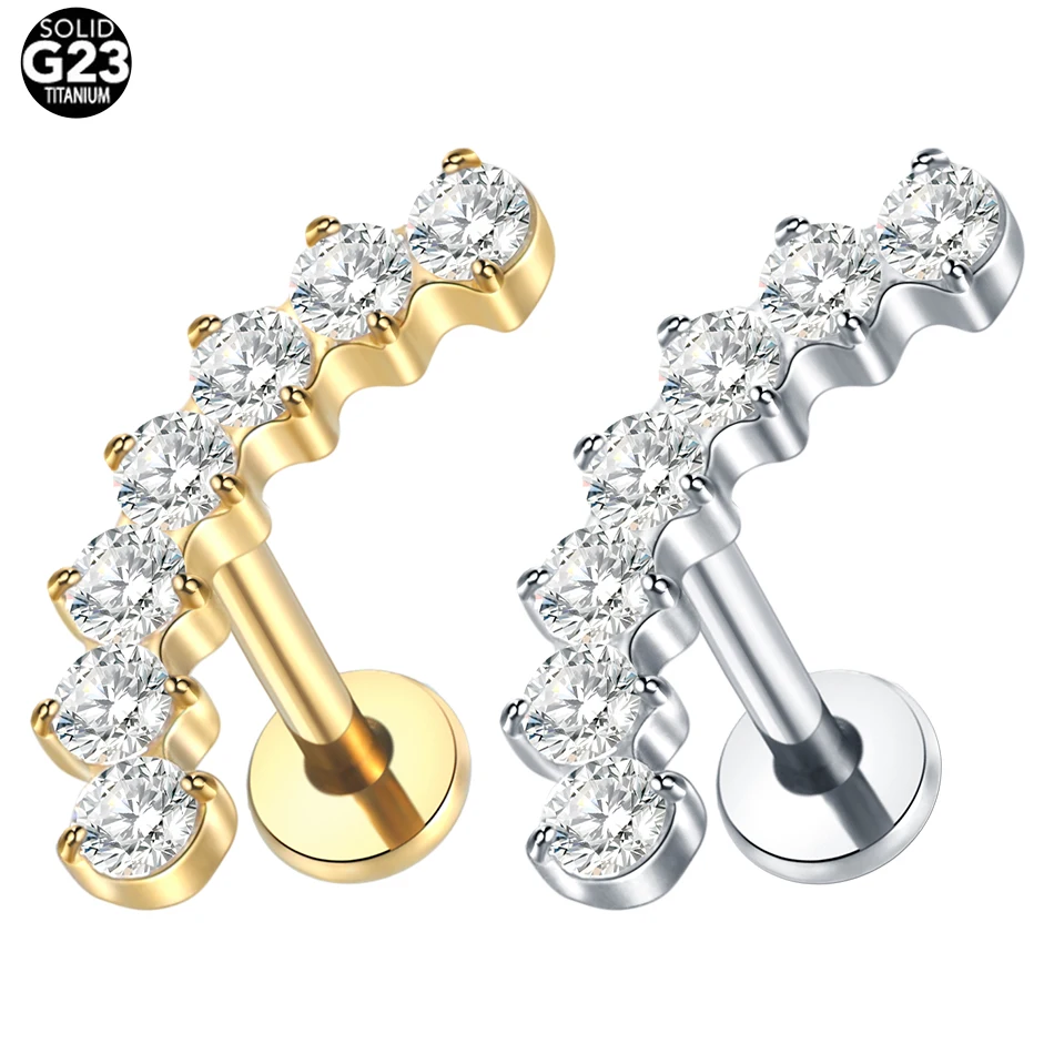 1PC Gold Color Labret Piercing Cubic Zircon Paved Cartilage Earrings Titanium Lip Stud Tragus Conch Helix Piercing Lobe Jewelry
1PC Gold Color Labret Piercing Cubic Zircon Paved Cartilage Earrings Titanium Lip Stud Tragus Conch Helix Piercing Lobe Jewelry