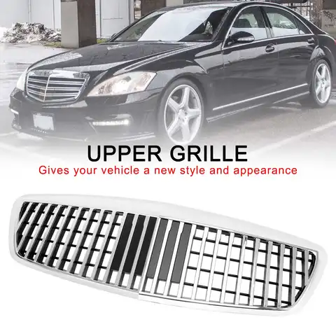 Artudatech Ön Tampon Üst Izgara Izgarası Benz S-Class W221 S550 S63 S450 2007 2008 2009 Krom GT için Fit