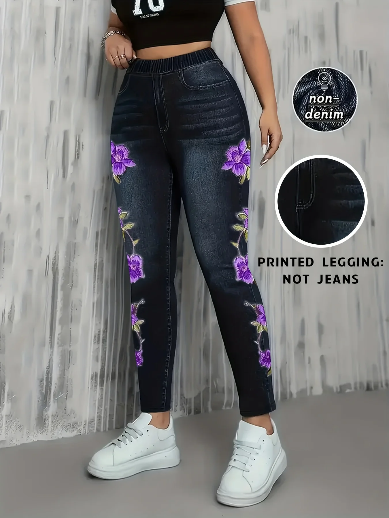 【Non-Denim】Women's Faux Denim Print Leggings, Sports Casual Skinny Pants, Thin Soft Skin-Friendly Yoga Pants, All-Season Long Pa
【Non-Denim】Women's Faux Denim Print Leggings, Sports Casual Skinny Pants, Thin Soft Skin-Friendly Yoga Pants, All-Season Long Pa