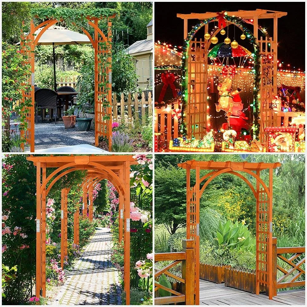 Horticulture Garden Arches 7FT Wood Backdrop Stand Wooden Trellis Arbor Climbing Arbor Arch for Ceremony Planting, Customized
Horticulture Garden Arches 7FT Wood Backdrop Stand Wooden Trellis Arbor Climbing Arbor Arch for Ceremony Planting, Customized