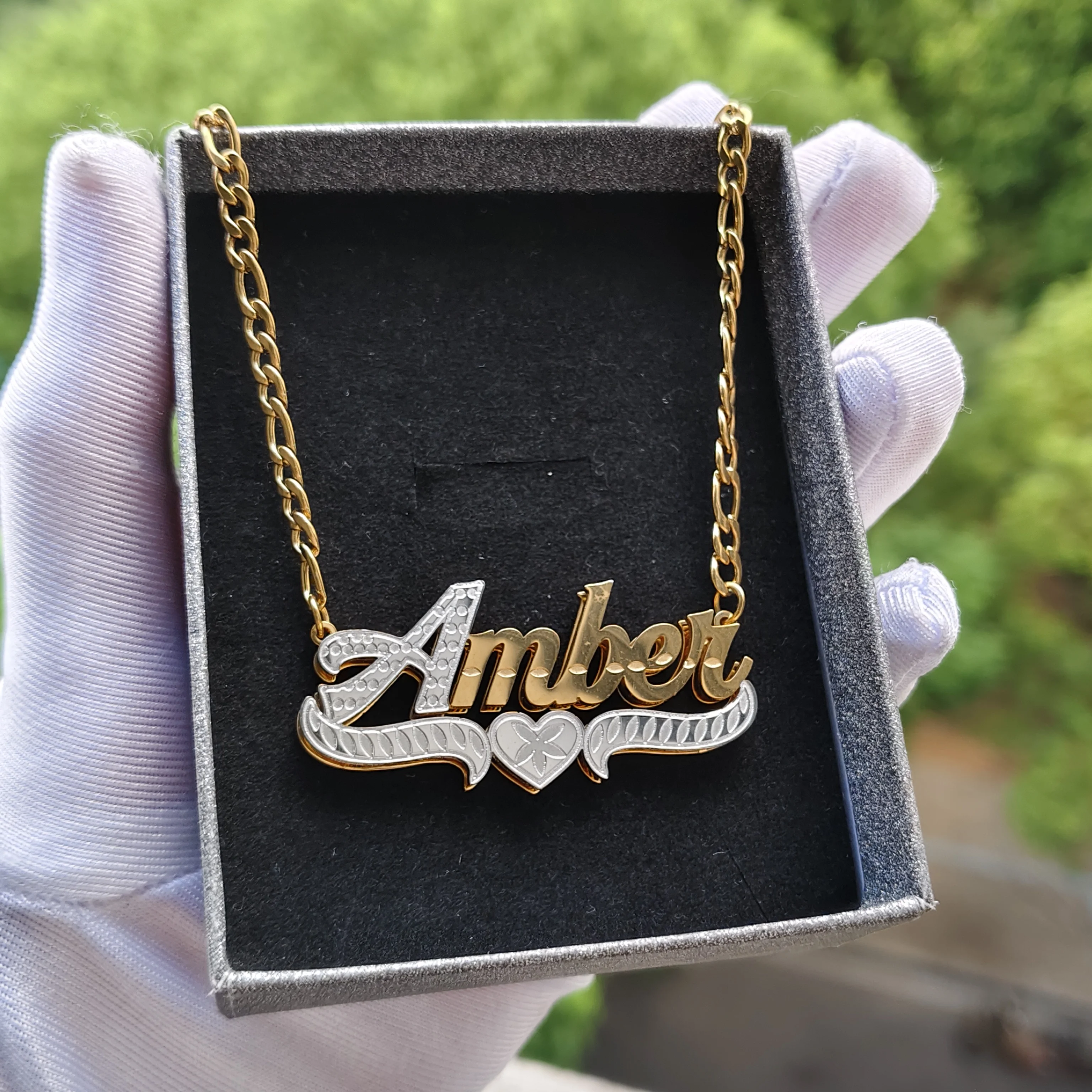 DHQH Customized Name Double layer 3D Nameplate Necklace Personalized Letter/Logo Gold and Silver Pendant Necklace Christmas Gift
DHQH Customized Name Double layer 3D Nameplate Necklace Personalized Letter/Logo Gold and Silver Pendant Necklace Christmas Gift