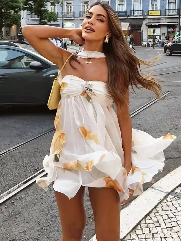BluWin Metal Starfish Dress Women Chest Wrap Halter Low-Neck Irregular Ruffles Hem Backless Sleeveless Vacation Mini Bodycon
BluWin Metal Starfish Dress Women Chest Wrap Halter Low-Neck Irregular Ruffles Hem Backless Sleeveless Vacation Mini Bodycon