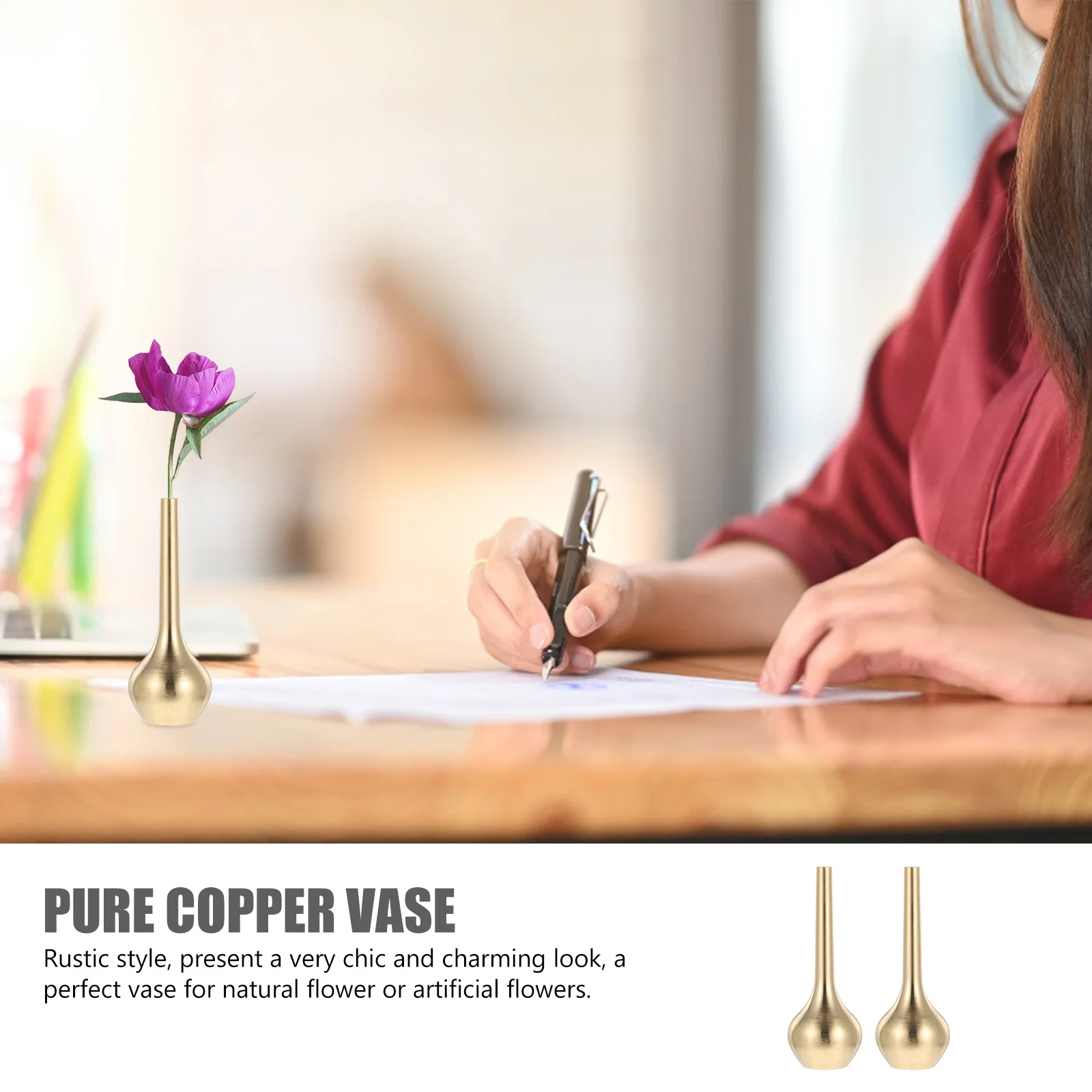 2Pcs Compact Brass Vase Mini Decorative Vase Made of Pure Copper for Table Centerpiece Warm Living Room Hotel Decoration
2Pcs Compact Brass Vase Mini Decorative Vase Made of Pure Copper for Table Centerpiece Warm Living Room Hotel Decoration