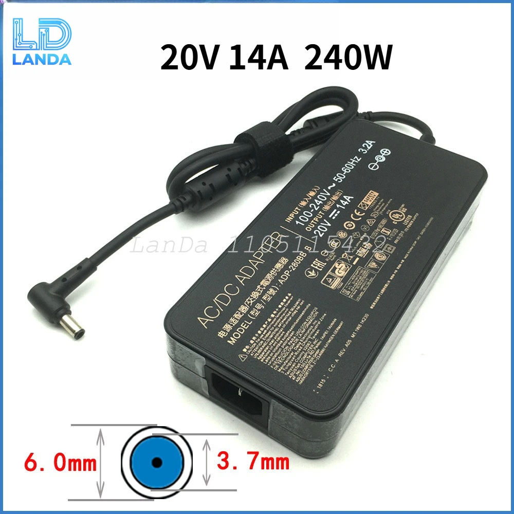 Genuine 20V 14A 280W AC Adapter Charger For ASUS ROG G531 G531GW-AZ113T ADP-280BB B Laptop Power Supply Cable
Genuine 20V 14A 280W AC Adapter Charger For ASUS ROG G531 G531GW-AZ113T ADP-280BB B Laptop Power Supply Cable