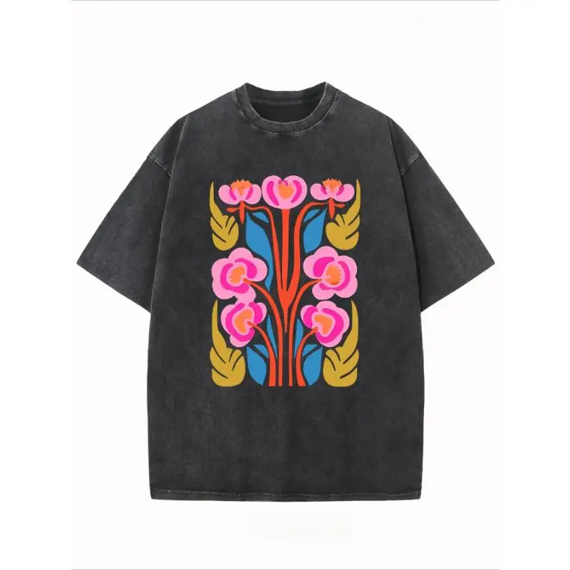 Vintage Cotton Floral Graphic T-Shirt Oversized Retro Bohemian Aesthetic Tee Streetwear Top for Women
Vintage Cotton Floral Graphic T-Shirt Oversized Retro Bohemian Aesthetic Tee Streetwear Top for Women