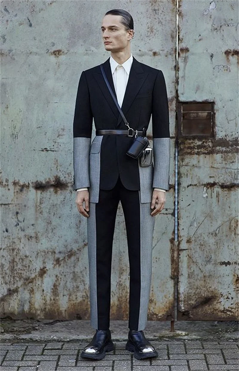 Black Grey Men Suits Set Custom Made Jacket 2 Piece Blazer+Pants Luxury Patchwork Color Groom Wedding Tuxedo Coat
Black Grey Men Suits Set Custom Made Jacket 2 Piece Blazer+Pants Luxury Patchwork Color Groom Wedding Tuxedo Coat
