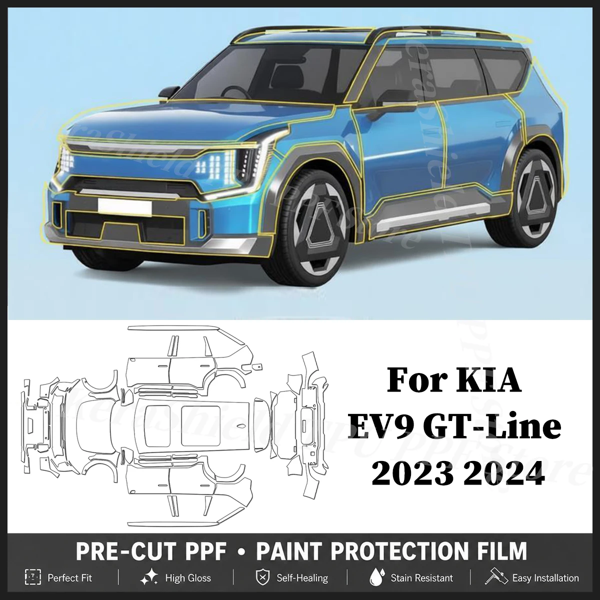 For KIA EV9 GT-Line 2023 2024 Pre-cut PPF TPU Paint Protection Film Clear Matte Cover Car Body Anti-Scratch Resistant Repairable
For KIA EV9 GT-Line 2023 2024 Pre-cut PPF TPU Paint Protection Film Clear Matte Cover Car Body Anti-Scratch Resistant Repairable