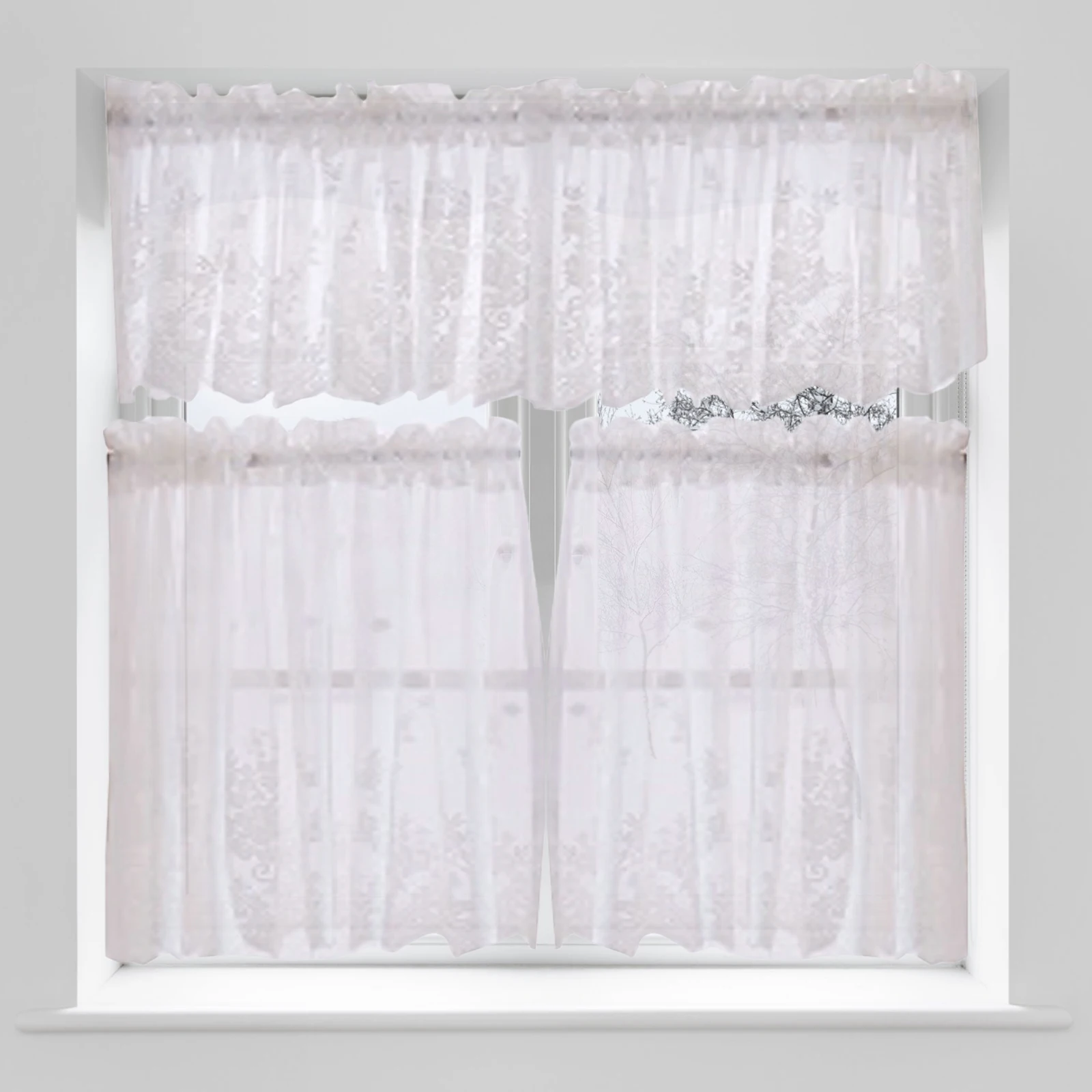 Lace Curtains Short Window Curtains Light Filtering Decorative Shades For Kitchen Balcony Bedroom 130X41Cm White
Lace Curtains Short Window Curtains Light Filtering Decorative Shades For Kitchen Balcony Bedroom 130X41Cm White