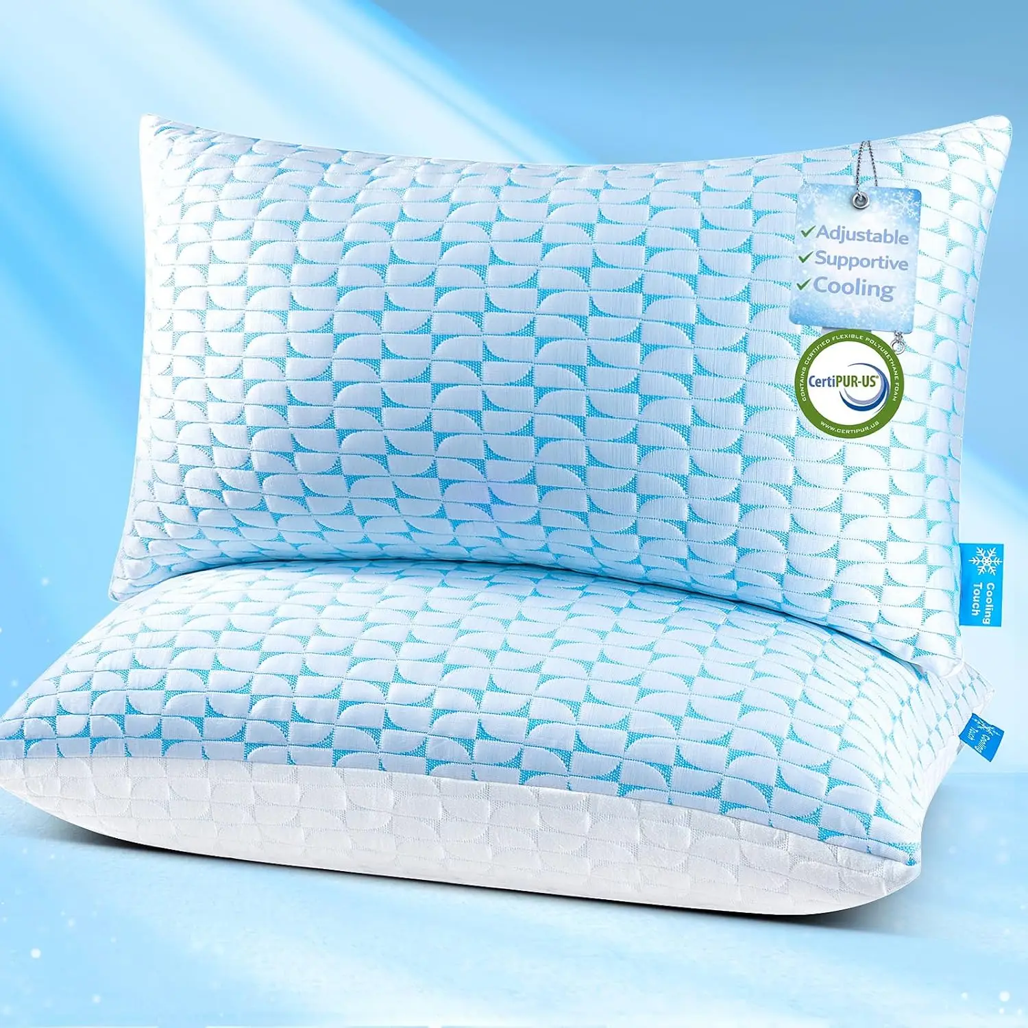 Firm Shredded Memory Foam Pillow, Cooling Adjustable Loft for Side Back Stomach Sleepers, Washable Cover, CertiPUR-US Certified, King Size Set of 2
Firm Shredded Memory Foam Pillow, Cooling Adjustable Loft for Side Back Stomach Sleepers, Washable Cover, CertiPUR-US Certified, King Size Set of 2