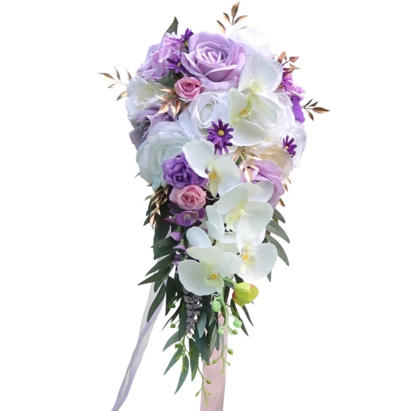 Y1UB 22'' Wedding Bouquets for Bride Cascading Wedding Bouquet of Flowers Teardrop
Y1UB 22'' Wedding Bouquets for Bride Cascading Wedding Bouquet of Flowers Teardrop