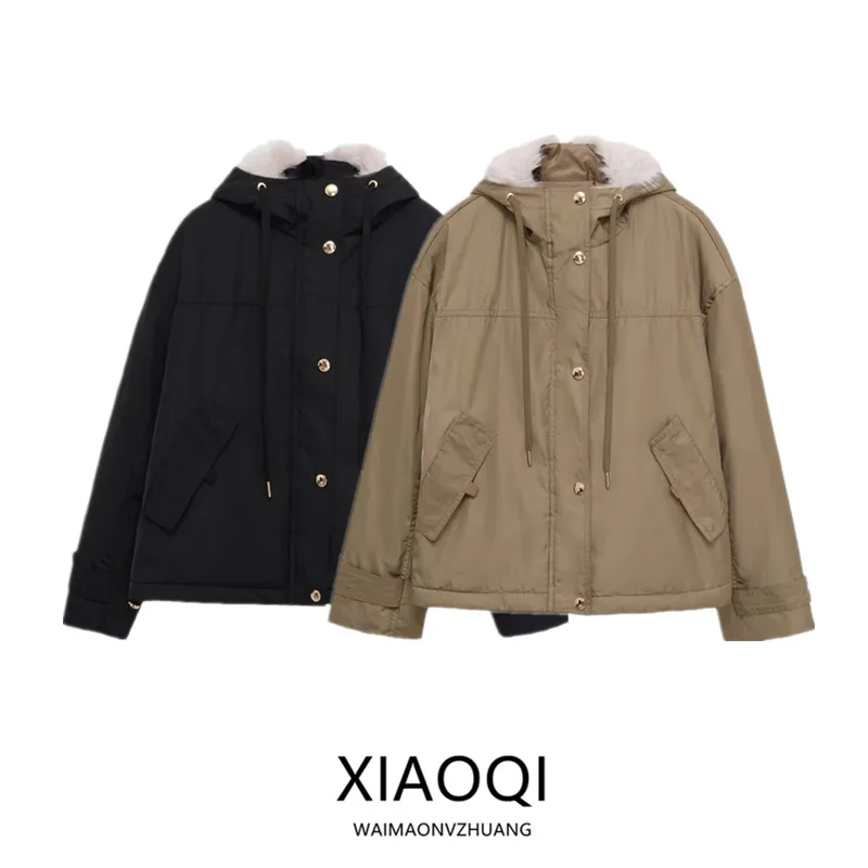 Autumn Winter New Arrival Women's Khaki Fur Collar Pilot Coat Jaet Versatile Long Sve Zipper Closure Ladies Outerwear
Autumn Winter New Arrival Women's Khaki Fur Collar Pilot Coat Jaet Versatile Long Sve Zipper Closure Ladies Outerwear