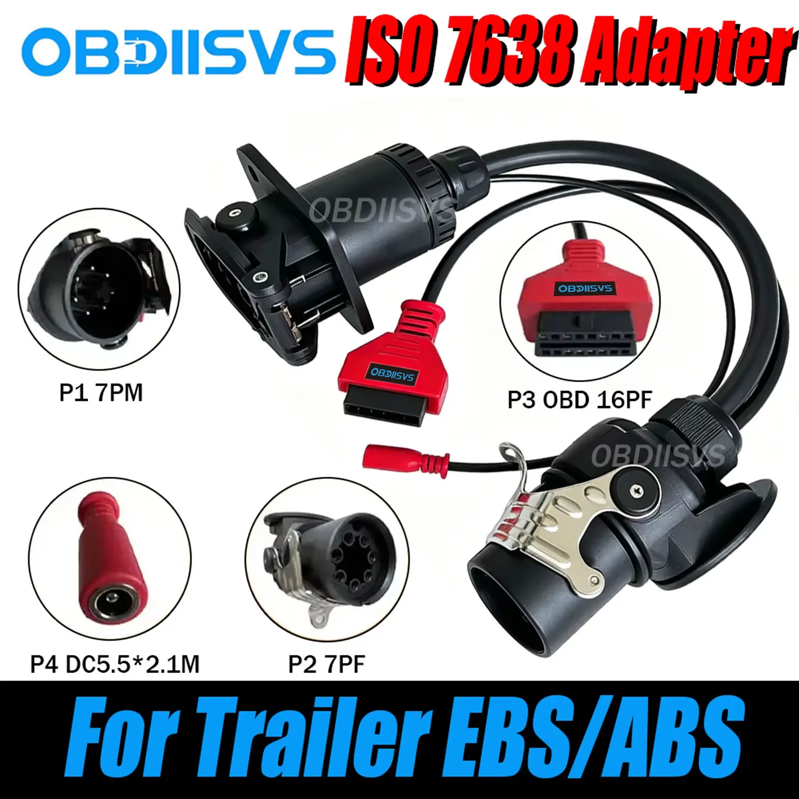 For Trailer Diagnostic Adapter for Bosch/Wabco Truck Diagnostic Cable for Autel/Autocom/LUANCH Scanner ISO 7638 EBS/ABS Adapter
For Trailer Diagnostic Adapter for Bosch/Wabco Truck Diagnostic Cable for Autel/Autocom/LUANCH Scanner ISO 7638 EBS/ABS Adapter