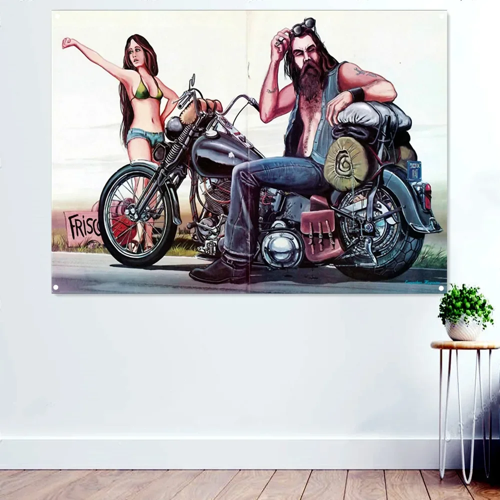 Sexy Babes Motorcycle Rider Art Posters and Prints Wall Hanging Flag Wall Decorative Banner for Home Pub Club Bar Room Garage A1
Sexy Babes Motorcycle Rider Art Posters and Prints Wall Hanging Flag Wall Decorative Banner for Home Pub Club Bar Room Garage A1