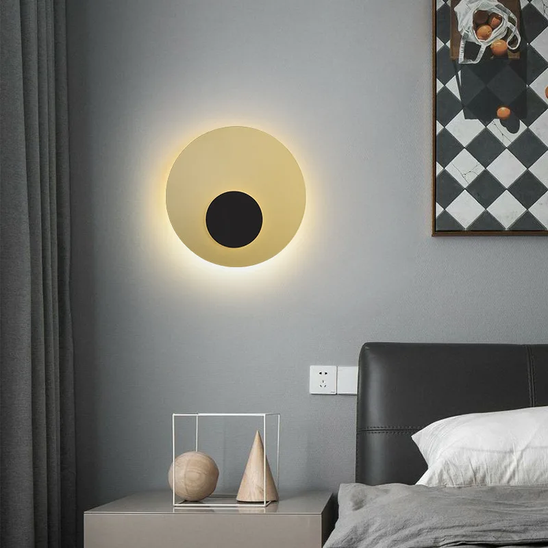 Living room bedroom wall lamp background wall study creative entrance stairs simple modern bedroom round LED
Living room bedroom wall lamp background wall study creative entrance stairs simple modern bedroom round LED