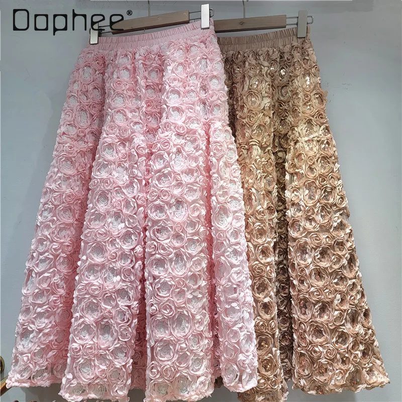 Длинная юбка с тяжелыми пайетками и 3D цветами для женщин, весенняя новинка, французская элегантная милая тонкая модная юбка трапециевидной формы с высокой талией, юбка-зонтик
Длинная юбка с тяжелыми пайетками и 3D цветами для женщин, весенняя новинка, французская элегантная милая тонкая модная юбка трапециевидной формы с высокой талией, юбка-зонтик