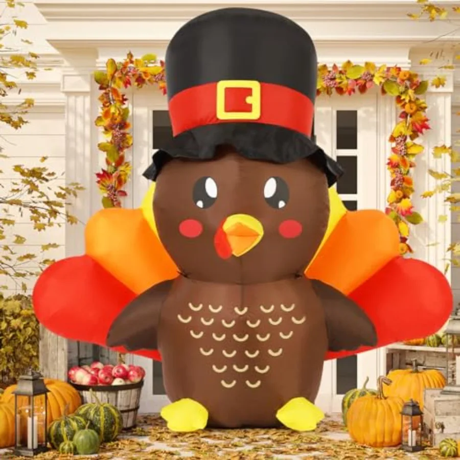 5 FT Thanksgiving Decorations Inflatables Outdoor Turkey Baby with Built-in LEDs Blow Up Yard Decoration for Holiday Party Indo
5 FT Thanksgiving Decorations Inflatables Outdoor Turkey Baby with Built-in LEDs Blow Up Yard Decoration for Holiday Party Indo