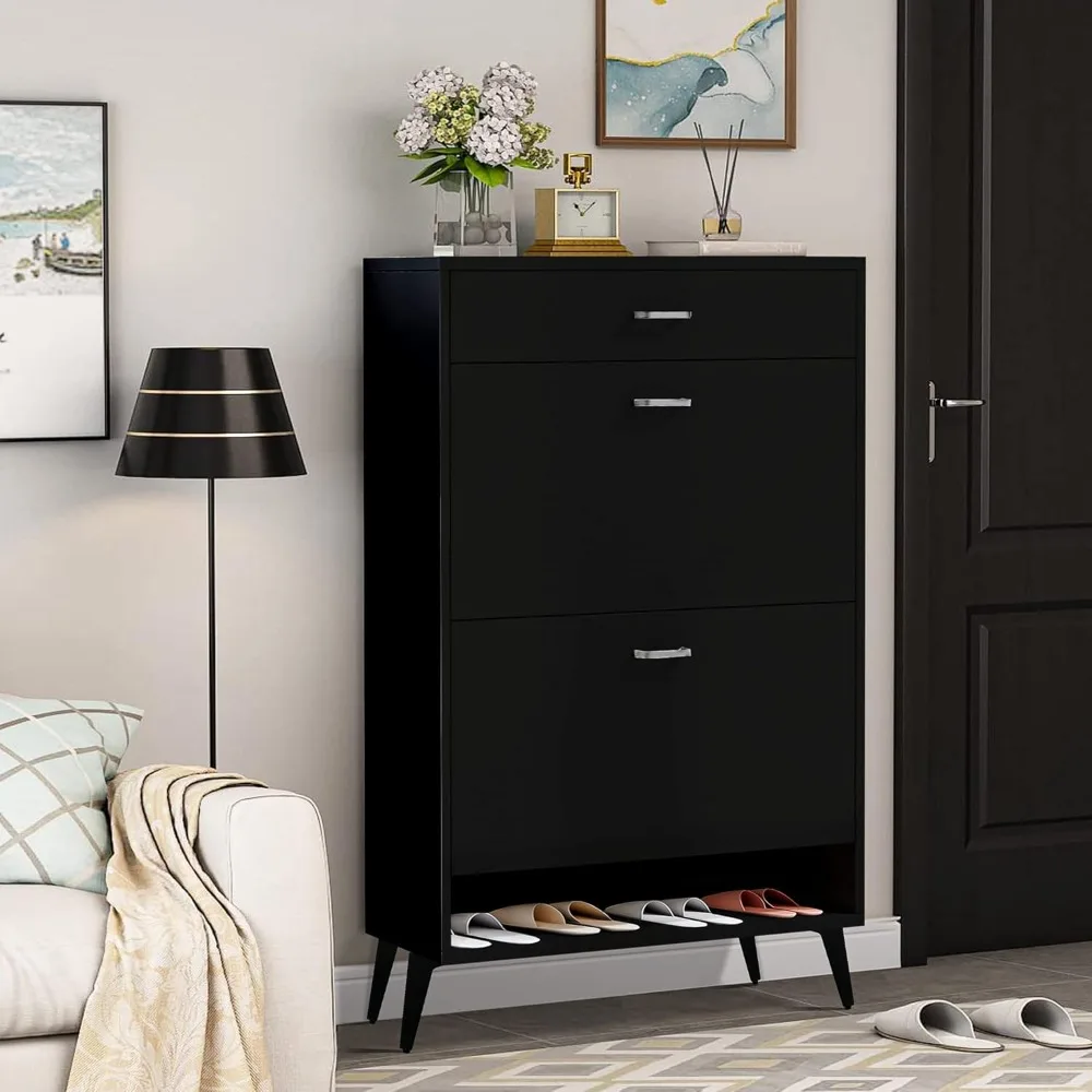 Shoe Cabinet for Entryway, Shoe Storage Cabinet with 2 Flip Drawers, Freestanding Shoe Rack Storage Organizer
Shoe Cabinet for Entryway, Shoe Storage Cabinet with 2 Flip Drawers, Freestanding Shoe Rack Storage Organizer
