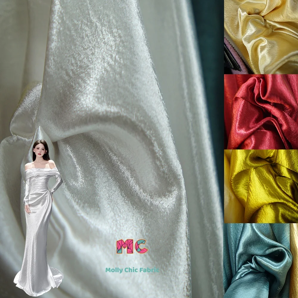 Metallic shiny satin crepe fabric vertical fabric sewn formal dress stage costume handmade DIY high-end fabric
Metallic shiny satin crepe fabric vertical fabric sewn formal dress stage costume handmade DIY high-end fabric