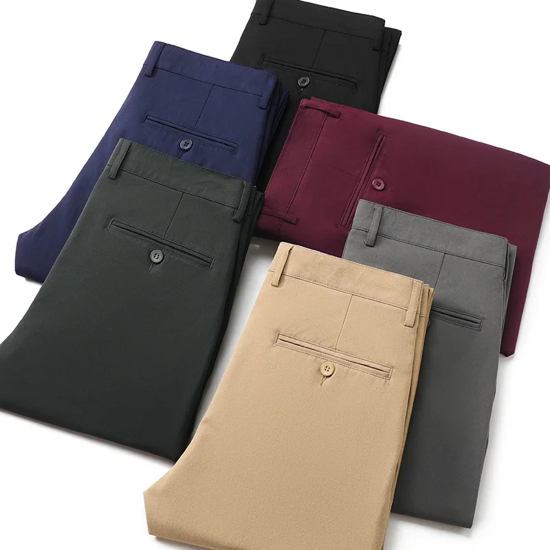 6 Colors Classic Casual Pants Men's Straight Business Comfortable Trousers Male Brand Clothing Pants Khaki Army Green Gray Black
6 Colors Classic Casual Pants Men's Straight Business Comfortable Trousers Male Brand Clothing Pants Khaki Army Green Gray Black