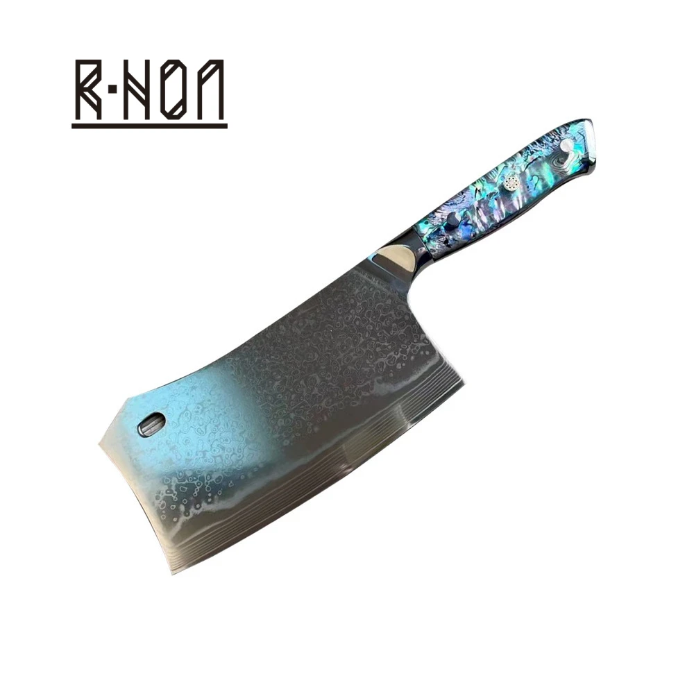 RHON 7inch Chopping Knife VG10 Damascus Steel Blade Chinese Chefs Meat Cleaver Kitchen Knives Meat Bone Poultry Cutting Tools
RHON 7inch Chopping Knife VG10 Damascus Steel Blade Chinese Chefs Meat Cleaver Kitchen Knives Meat Bone Poultry Cutting Tools