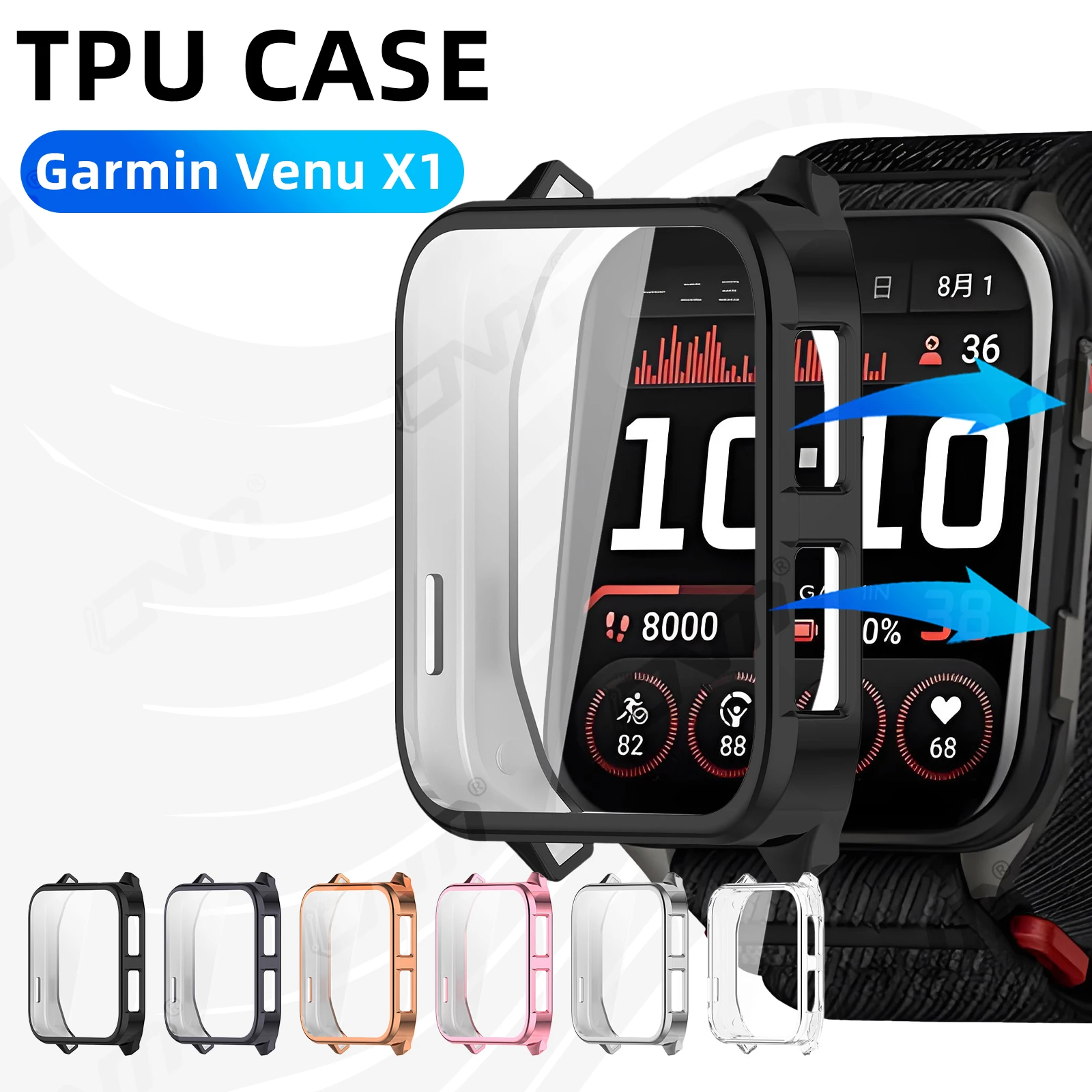 Case for Garmin Venu X1 Screen Protector Case Soft TPU All-Around Protective Bumper Cover for Venu X1 Accessories
Case for Garmin Venu X1 Screen Protector Case Soft TPU All-Around Protective Bumper Cover for Venu X1 Accessories