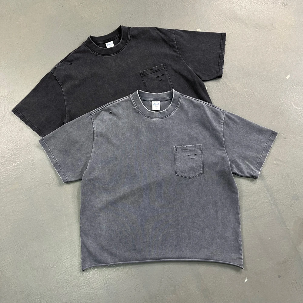 Retro Washed Ripped Men's T-shirt Oversized Y2k Punk Women Streetwear Cotton Pocket T Shirts Casual Short Sleeve New In Tops Tee
Retro Washed Ripped Men's T-shirt Oversized Y2k Punk Women Streetwear Cotton Pocket T Shirts Casual Short Sleeve New In Tops Tee