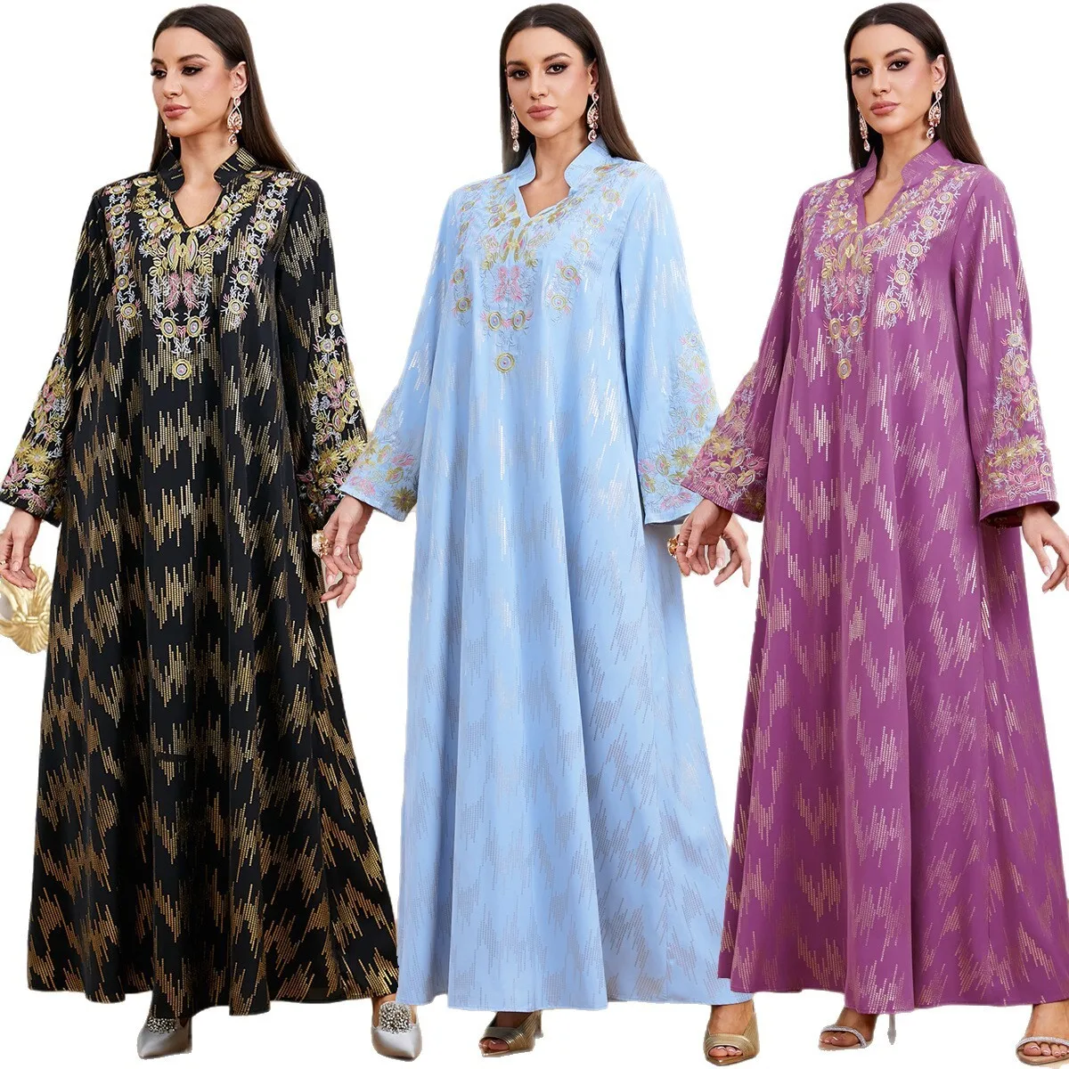 9205 Women's Floral Embroidery Long Sleeve Dress Gold Embossed Gown Long Dress Robe Abaya Ramadan Dubai Luxury Islam Elegant
9205 Women's Floral Embroidery Long Sleeve Dress Gold Embossed Gown Long Dress Robe Abaya Ramadan Dubai Luxury Islam Elegant