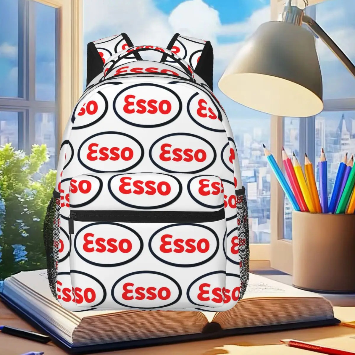 Esso Motor Oil Vintage Happy Motoring Backpack Student Boys Girls BookBag Children School Bag Laptop Shoulder Bags for Men Women
Esso Motor Oil Vintage Happy Motoring Backpack Student Boys Girls BookBag Children School Bag Laptop Shoulder Bags for Men Women