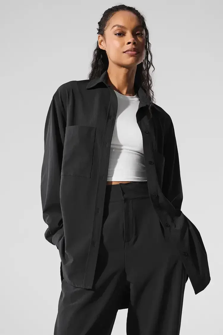 AL Summer Wrinkle Sunscreen Shirt Sports Fitness Loose Thin Breathable Shirts for Women Fashion Comfortable Solid Pocket Shirt
AL Summer Wrinkle Sunscreen Shirt Sports Fitness Loose Thin Breathable Shirts for Women Fashion Comfortable Solid Pocket Shirt