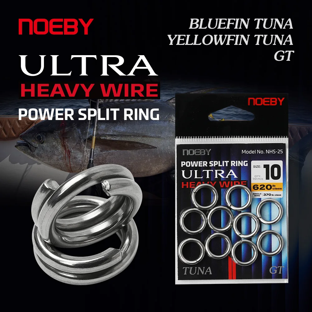 Noeby Ultra Heavy Wire Power Split Ring Stainless Split Rings Pull 283kg Connecting Lures for BLUEFIN TUNA GT Fishing Tackles
Noeby Ultra Heavy Wire Power Split Ring Stainless Split Rings Pull 283kg Connecting Lures for BLUEFIN TUNA GT Fishing Tackles
