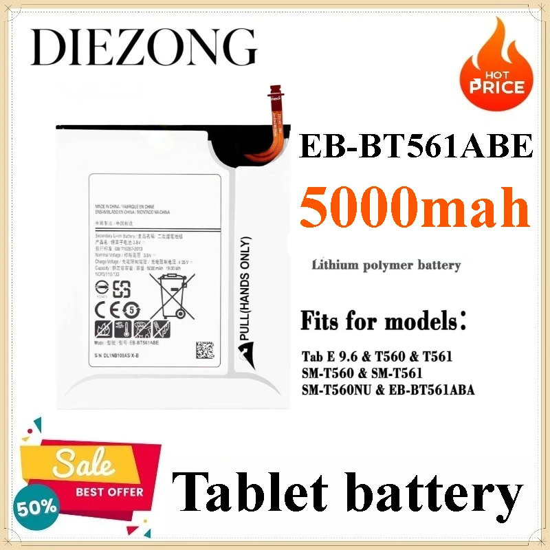 Brand New EB-BT561ABE 5000mah Battery for Samsung Galaxy TabE 9.6 Built-in High-capacity Tablet Battery
Brand New EB-BT561ABE 5000mah Battery for Samsung Galaxy TabE 9.6 Built-in High-capacity Tablet Battery